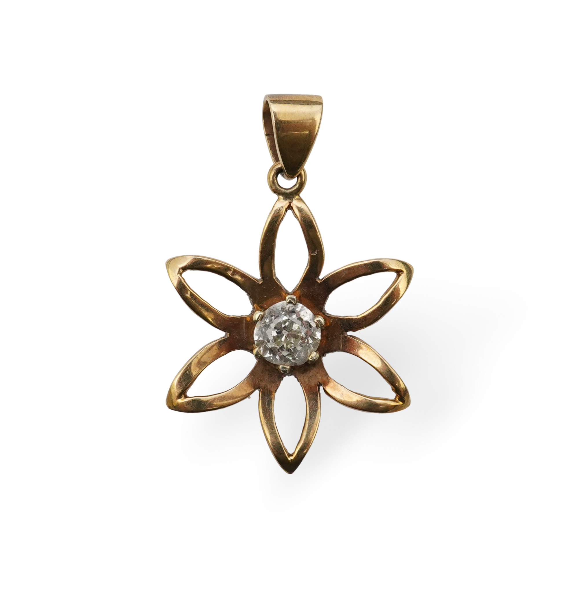 A gold and diamond pendant, mid 20th century